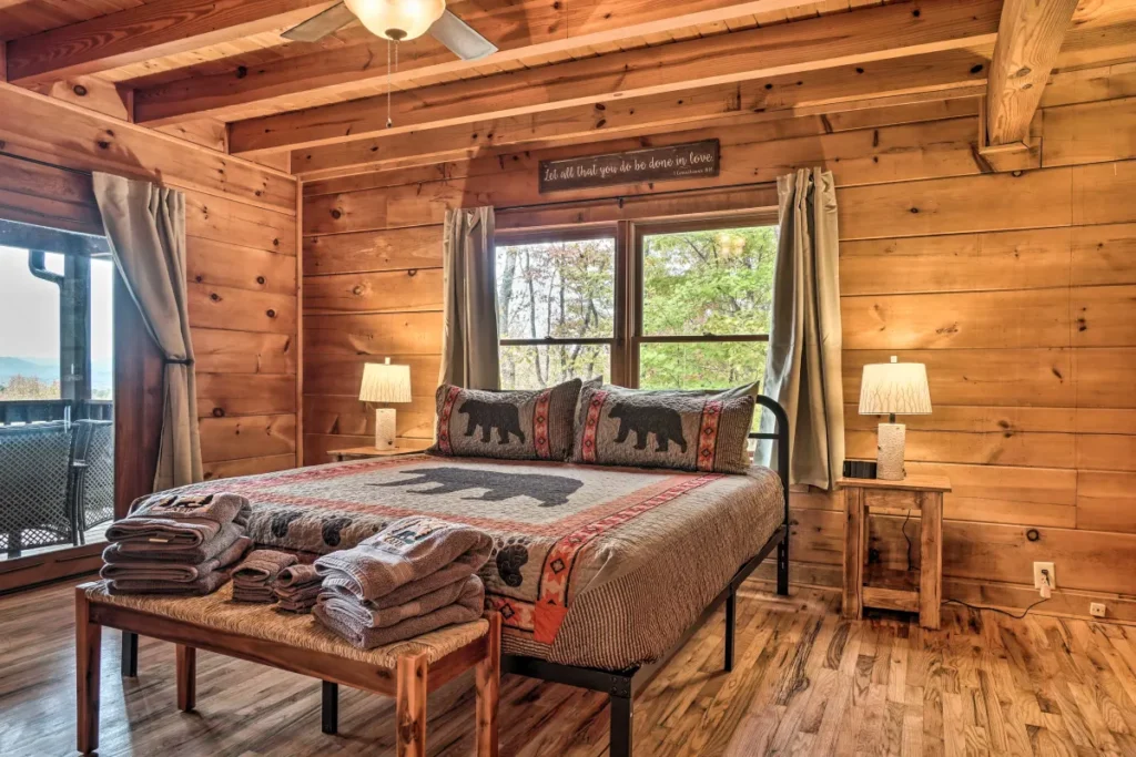 Large master suite in the cabin