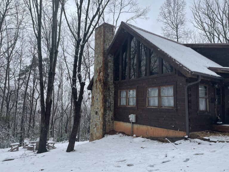 Lazy Bear Cabin with Snow